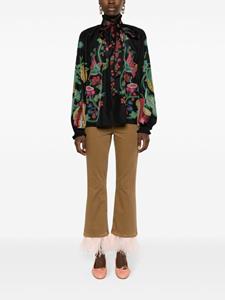 La DoubleJ Cerere Flower Placée-print blouse - Zwart