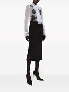 Dolce & Gabbana lace-appliqué silk-blend shirt - Wit