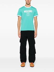 Moschino logo-print contrasting-trim T-shirt - Groen