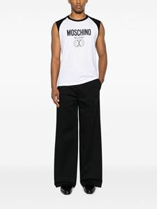 Moschino logo print sleeveless T-shirt - Wit