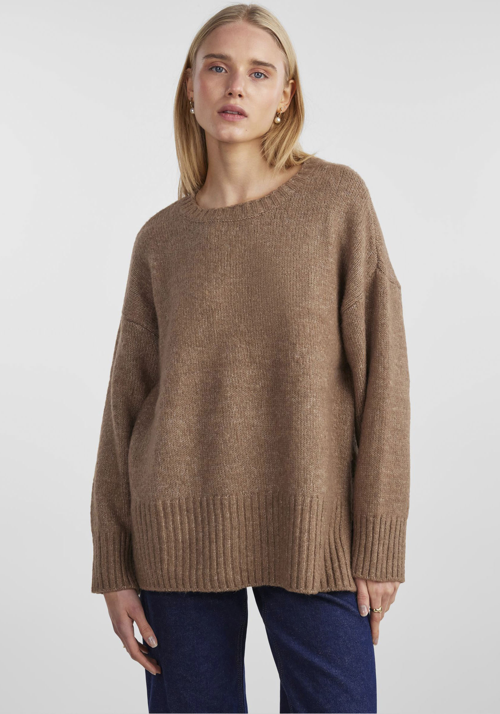 pieces Gebreide trui PCNANCY LS LOOSE O-NECK KNIT NOOS BC Extra groot