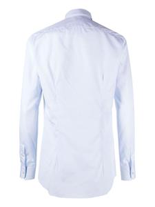 Xacus spread-collar cotton shirt - Blauw