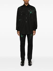 Moschino logo-print paint-splatter shirt - Zwart