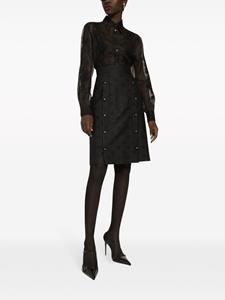 Dolce & Gabbana lace-appliqué silk-blend shirt - Zwart
