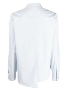 Ports 1961 asymmetric long-sleeve cotton shirt - Blauw