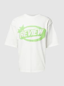 REVIEW T-shirt met labelprint en ronde hals