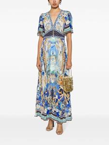 Camilla baroque-print silk maxi dress - Veelkleurig