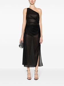 Oséree Lumière sheer one-shoulder dress - Zwart