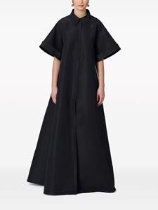 Carolina Herrera short-sleeve silk shirt gown - Zwart