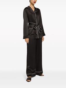 Dolce & Gabbana elasticated-waist silk palazzo trousers - Zwart