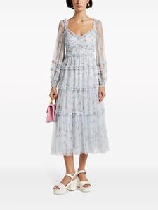 Needle & Thread Scatty Disty maxi-jurk met mesh vlakken - Blauw