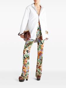 ETRO floral-print straight-leg trousers - Wit