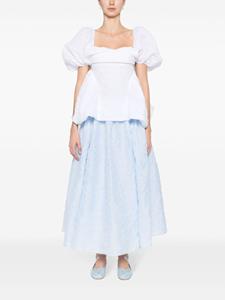 Cecilie Bahnsen Umber matelassé cotton-blend blouse - Wit