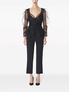 Carolina Herrera buttoned tulle blouse - Zwart