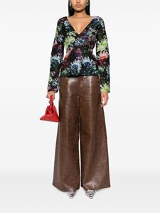 Stine Goya Nathalie Glitter Bloom-print blouse - Zwart
