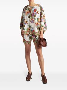 ETRO floral-print draped blouse - Beige