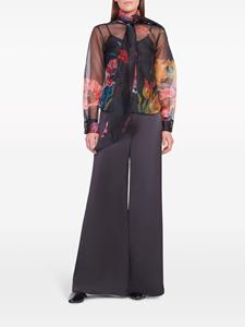 STAUD Maryn floral-print organza blouse - Zwart