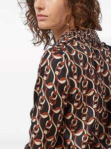 Gucci Interlocking G chain-print silk shirt - Zwart
