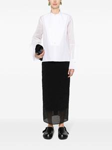 Jil Sander semi-sheer panelled cotton shirt - Wit