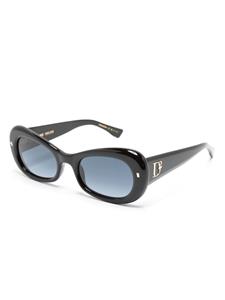 Dsquared2 Eyewear logo-plaque oval-frame sunglasses - Zwart