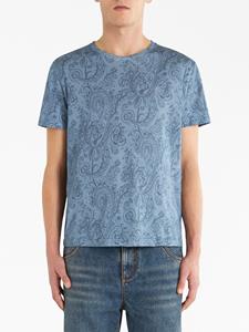 ETRO T-shirt met paisley-print - Blauw