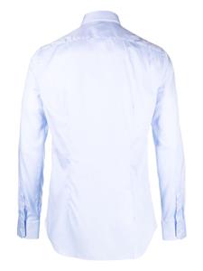 Xacus spread-collar cotton shirt - Blauw