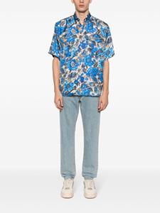 Moschino floral-print silk shirt - Blauw