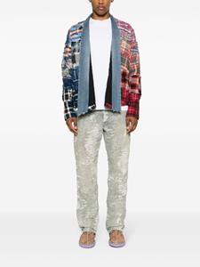 Greg Lauren panelled cotton jacket - Blauw