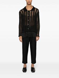 BODE open-knit fringed shirt - Zwart
