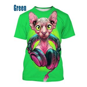 ETST 07 T-shirt afdrukken Sphynx kat | Sphynx kledingoverhemden | Sphynx Cat bedrukte T-shirts - zomer
