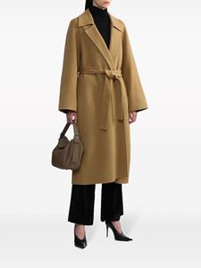 Low Classic vertical-seamed brushed maxi coat - Beige