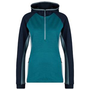 Stoic  Women's Merino260 StadjanSt. 3/4 Zip w. Hood - Merinohoodie, turkoois/blauw