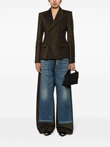 Jean Paul Gaultier jean-panelled pinstripe trousers - Blauw