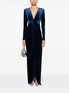 Ana Radu velvet V-neck maxi dress - Blauw