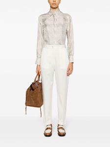 Kiton high-waisted tapered twill trousers - Beige