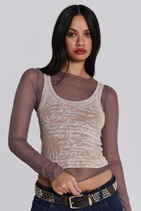 Jaded London Lia Top in Taupe