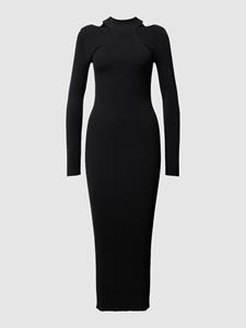 HUGO Maxi-jurk van viscosemix in fijnriblook, model 'SIRGIN'