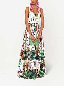 Dolce & Gabbana Maxi-jurk met print - Wit