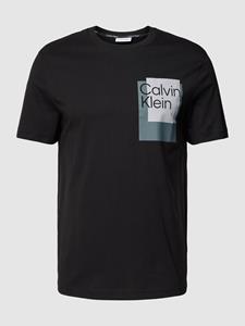 CK Calvin Klein T-shirt met labelprint, model 'OVERLAY BOX'