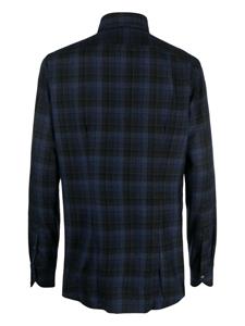 Xacus check-pattern long-sleeve shirt - Zwart