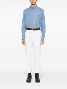 Brioni long-sleeve cotton-cashmere shirt - Blauw