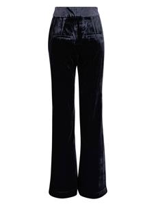 Veronica Beard velvet straight-leg trousers - Blauw