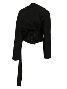 Litkovskaya asymmetric draped blouse - Zwart