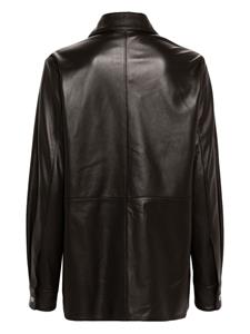 Moorer Nima-Slh leather shirt - Bruin