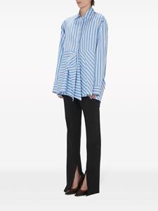 JW Anderson stripe-print draped cotton shirt - Blauw