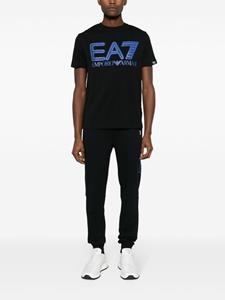 Ea7 Emporio Armani screen-printed logo jersey T-shirt - Zwart