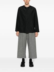 Lemaire collarless silk shirt - Zwart
