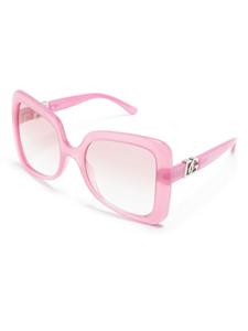 Dolce & Gabbana Eyewear logo-plaque oversize-frame sunglasses - Roze