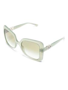 Dolce & Gabbana Eyewear logo-lettering oversize-frame sunglasses - Groen