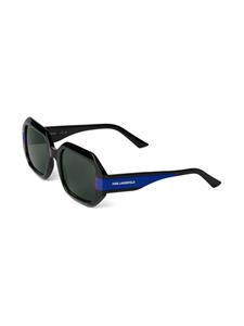 Karl Lagerfeld Jeans logo-print geometric-frame sunglasses - Zwart